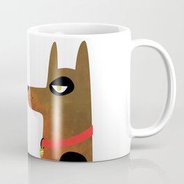 Pinscher Dog Coffee Mug | Smallbutvicious, Painting, Grumpy, Breed, Bodyguard, Brown, Brownanimal, German, Browndog, Watercolor 