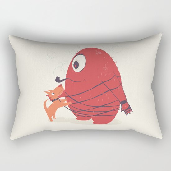 Cyclopes Monster Blob & Orange Dog Rectangular Pillow