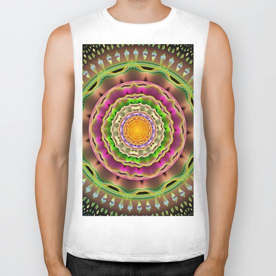 Waves and patterns mandala Biker Tank