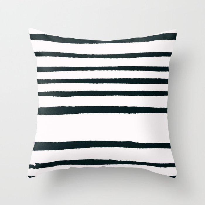 Abstract geometrical hand painted brushstrokes stripes Throw Pillow