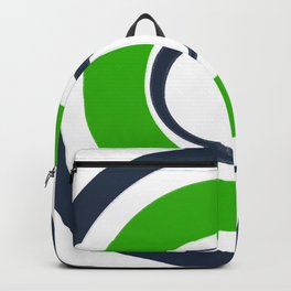 Skateboard Wheel Retro Modern Green and Navy Blue Backpack