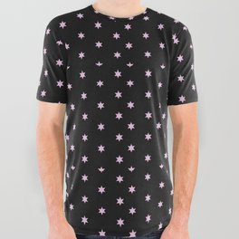 Abstract Repeating Pink Stars All Over Graphic Tee