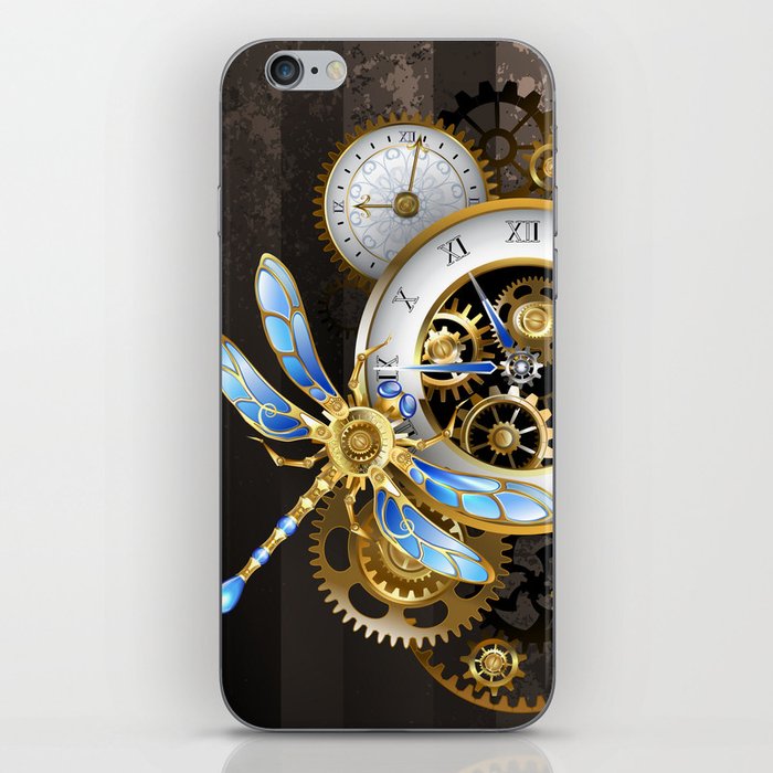 Dials with Dragonfly ( Steampunk ) iPhone Skin