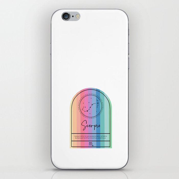 Scorpio Zodiac | Rainbow Stripe iPhone Skin
