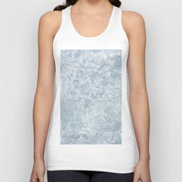 grey day Tank Top | Cloudblue, Painting, Leaves, Gray, Greyblue, Etheral, Misty, Skyblue, Abstract, Branches 
