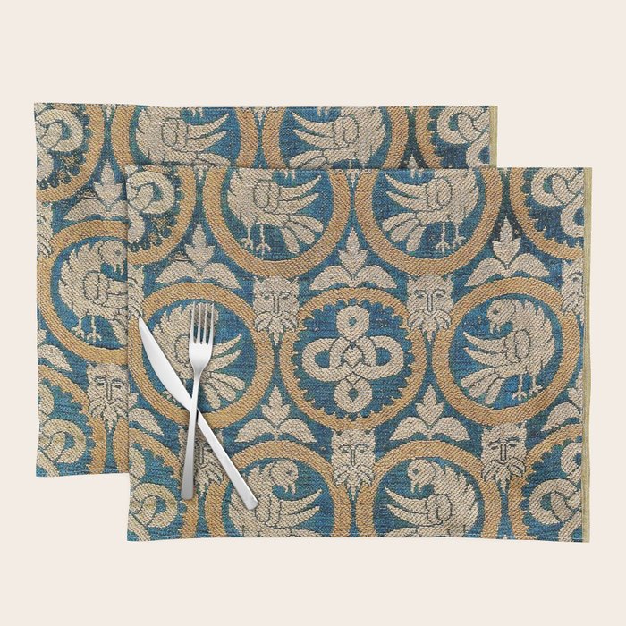 18th Century Spanish Textile Print Placemat by Vicky BragoMitchell