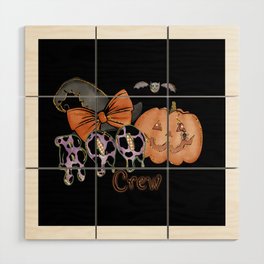 Boo Crew funny Halloween Spider Ghost Wood Wall Art