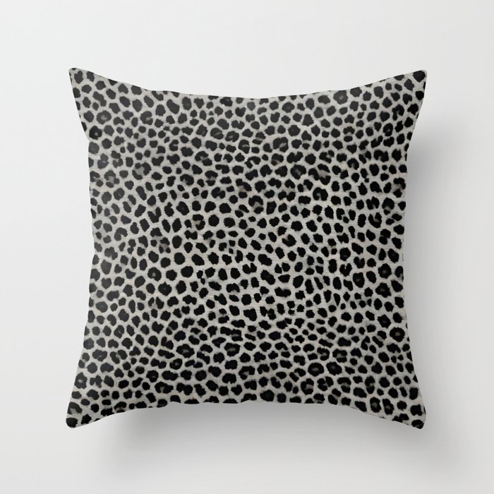 Elegant Modern Luxury White Leopard Collection Throw Pillow