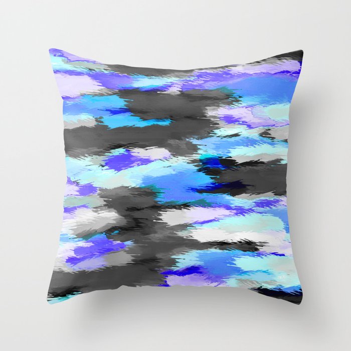 purple blue and black painting texture abstract background Throw Pillow