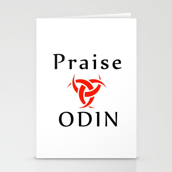 Praise Odin- The graphic is a symbol of the horns of Odin, a satanist symbol Stationery Cards