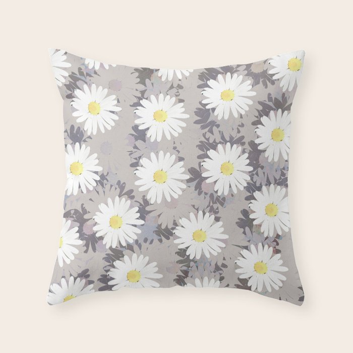 Daisies Throw Pillow by Paraschiv Society6