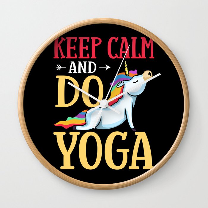 Yoga Unicorn Beginner Workout Quotes Meditation Wall Clock