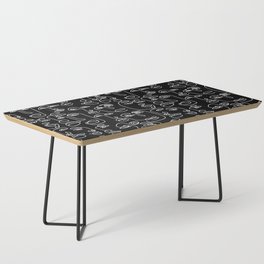 Minimalist Line Art Face Pattern Black and White Coffee Table
