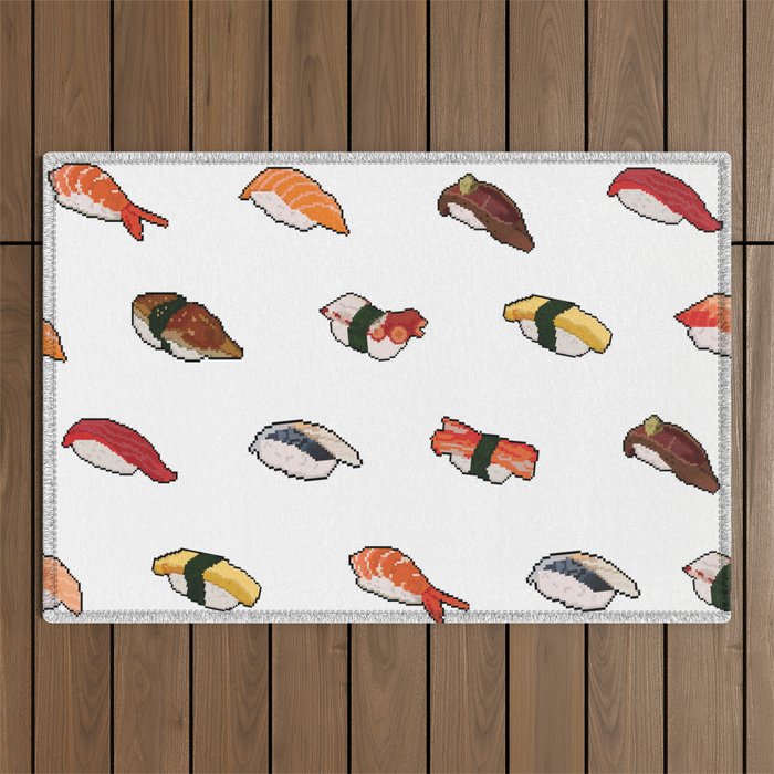 Pixelated Sushi Outdoor Rug