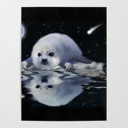 Destiny - Harp Seal Pup & Ice Floe Poster