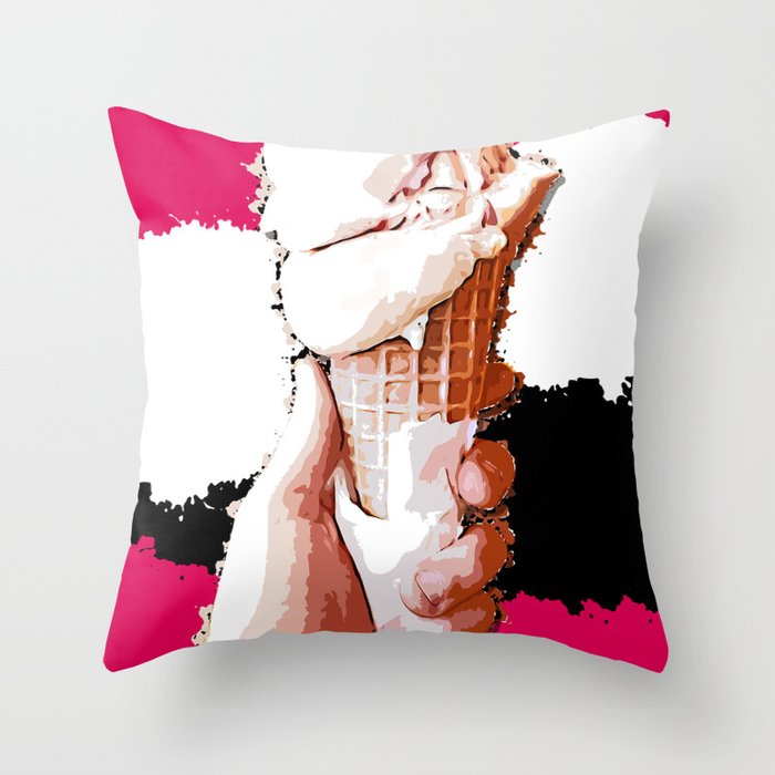 Graphic Grunge Series: Ice Cream Throw Pillow