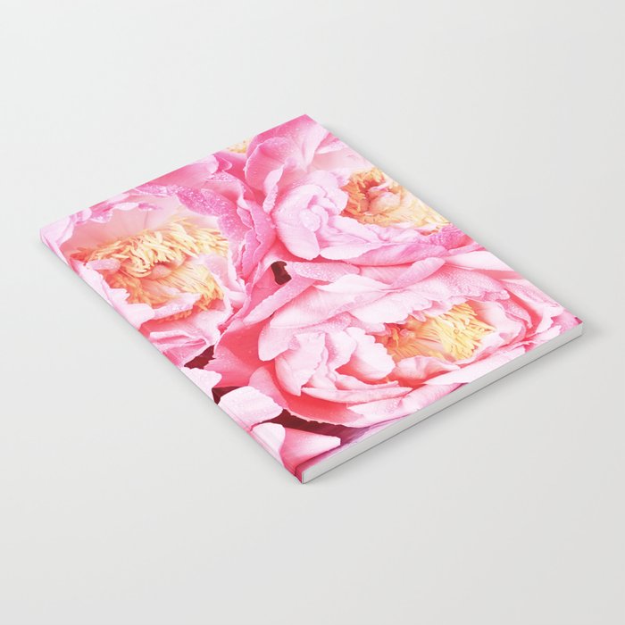 Flowers of pink lilac peonies close-up Notebook