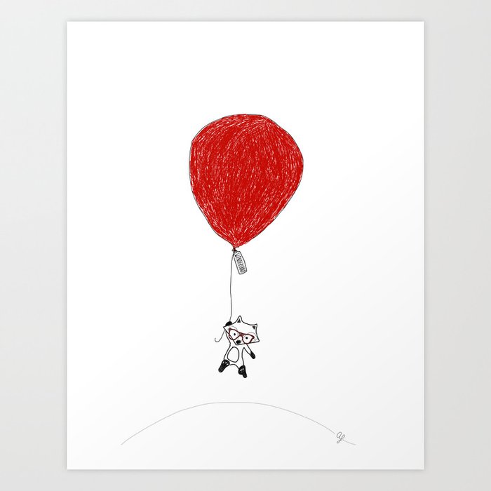 Fox Ballon Art Print