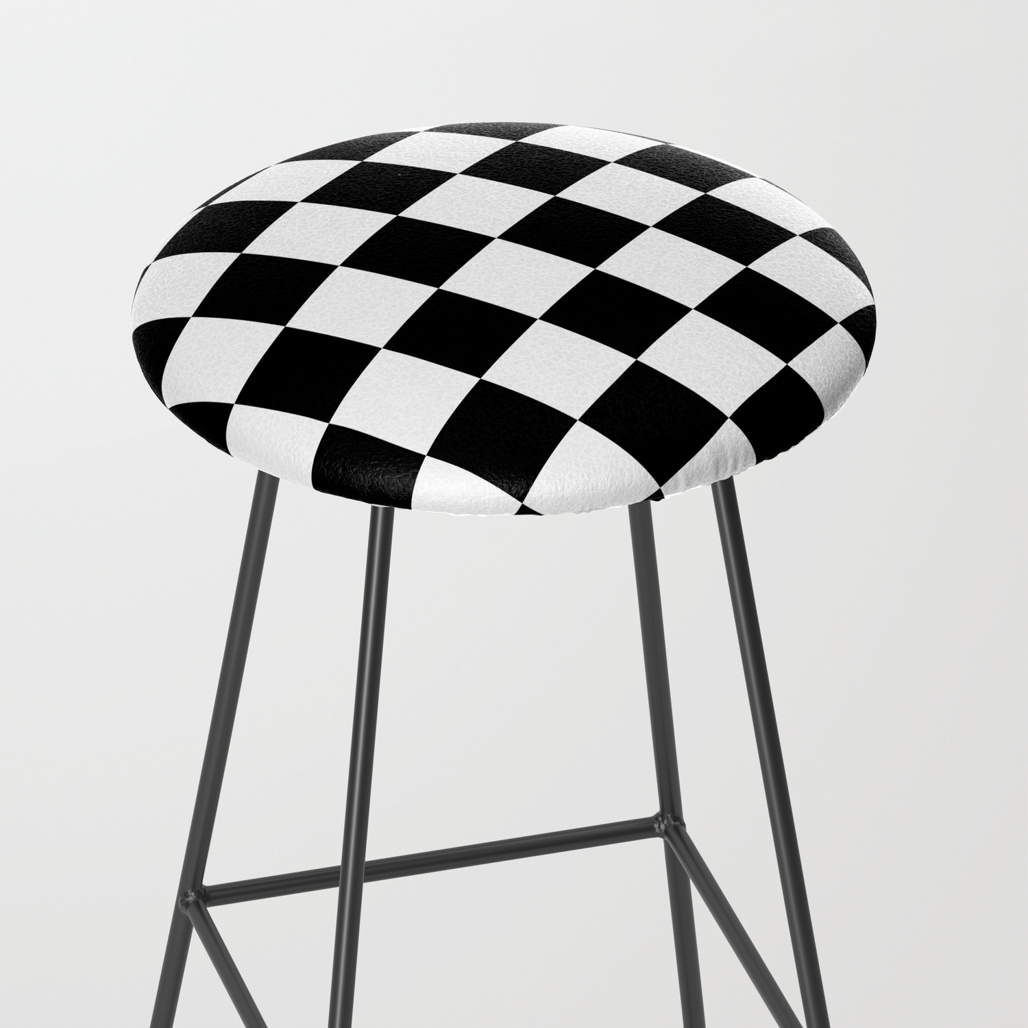 Black White Checker Checkerboard Checkers Bar Stool By Vintageappeal623 Society6