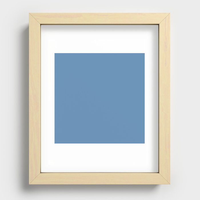 Lichen Blue pastel solid color Recessed Framed Print