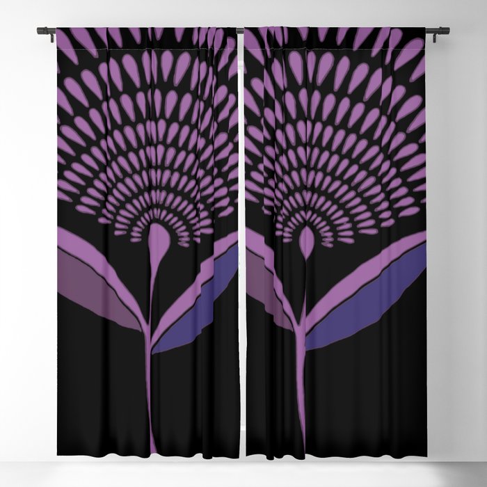 Mid Century Modern Dandelion Seed Head In Lilac Blackout Curtain