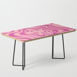 Abstract Groovy Retro Liquid Swirl Pink Pattern Coffee Table