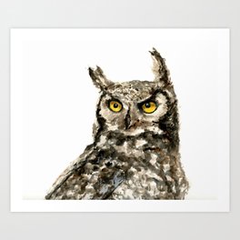 Great horned owl Art Print
