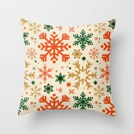 Snowflake Collection – Retro Palette Throw Pillow