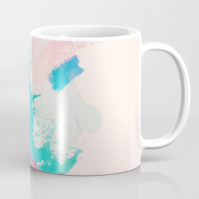 Abstract Hand Painted Pastel Pink Magenta Teal Watercolor Coffee Mug By Eclectic Art Society6