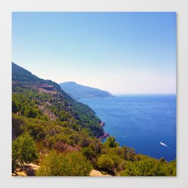 Spain Photography - Huge Mountains By The Blue Ocean  Canvas Print