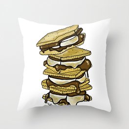 Stack of S'mores Throw Pillow