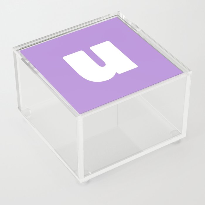 u (White & Lavender Letter) Acrylic Box