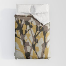 Echoes of Gypsophila / Yellow & Brown Comforter