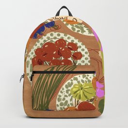 Vegetables Backpack | Vegan, Restaurant, Colorful, Illustration, Kitchen, Drawing, Curated, Painted, Colored Pencil, Vegetables 