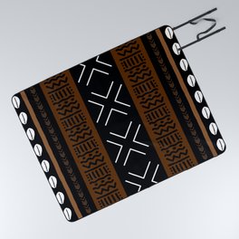 African Tribal Abstract Bogolan Picnic Blanket