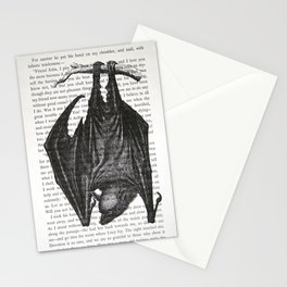 Vampire Bat on Vintage "Dracula" Page Stationery Cards