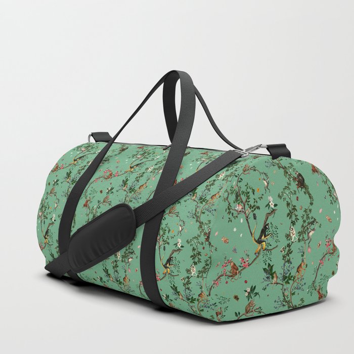 Monkey World Green Duffle Bag By Fifikoussout
