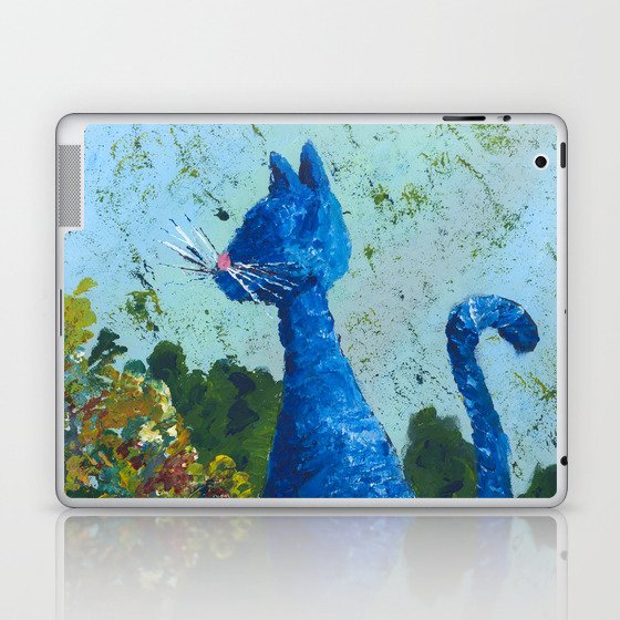 Blue Cat in the Bushes Laptop & iPad Skin