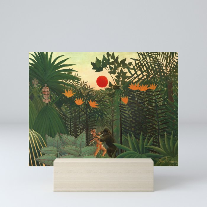 Henri Rousseau "Tropical Landscape - subtitled An American Indian Struggling with a Gorilla" Mini Art Print