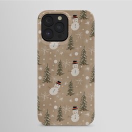Snowman Pine Tree Print iPhone Case