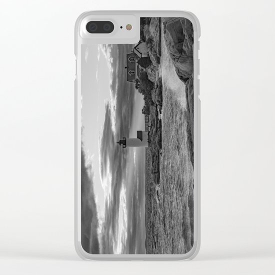 Annisquam Lighthouse Black and white Clear iPhone Case