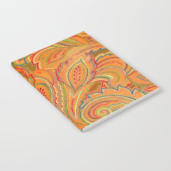 peach paisley Notebook