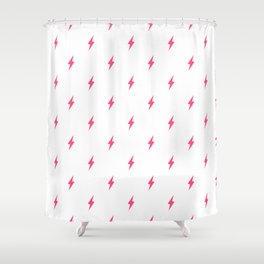 Lightning Bolt Pattern Pink Shower Curtain
