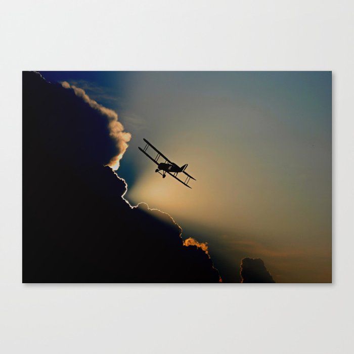 aircraft sunset clouds Canvas Print by moodpictures | Society6