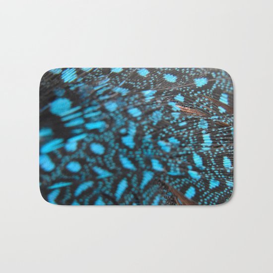 Blue Feather Bath Mat