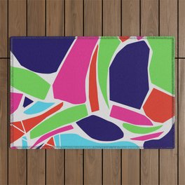 Abstract mosaic paper cut Outdoor Rug