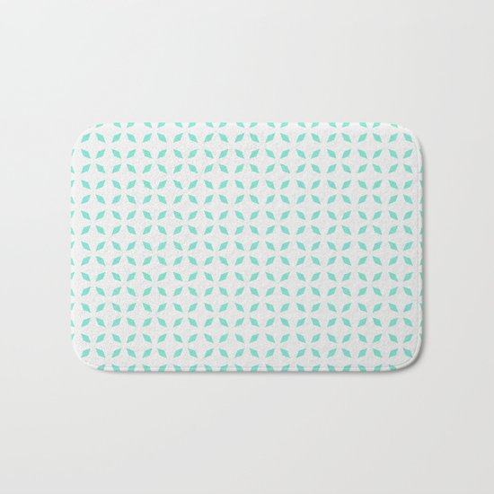 Mint green diamond pattern Bath Mat