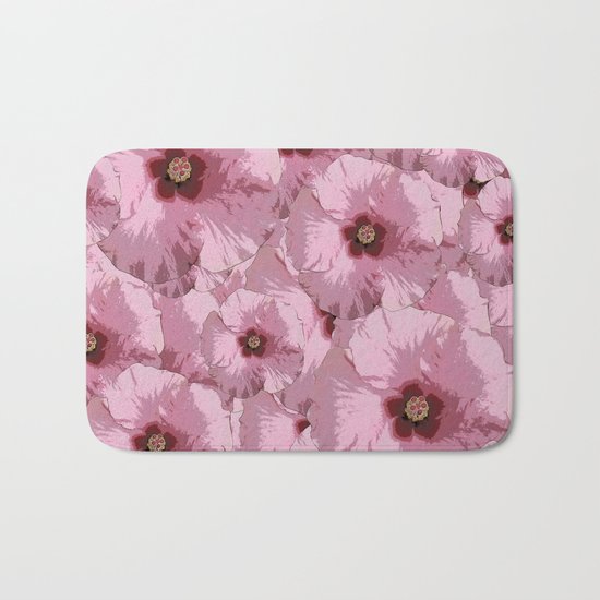 Pink Hibiscus World Bath Mat