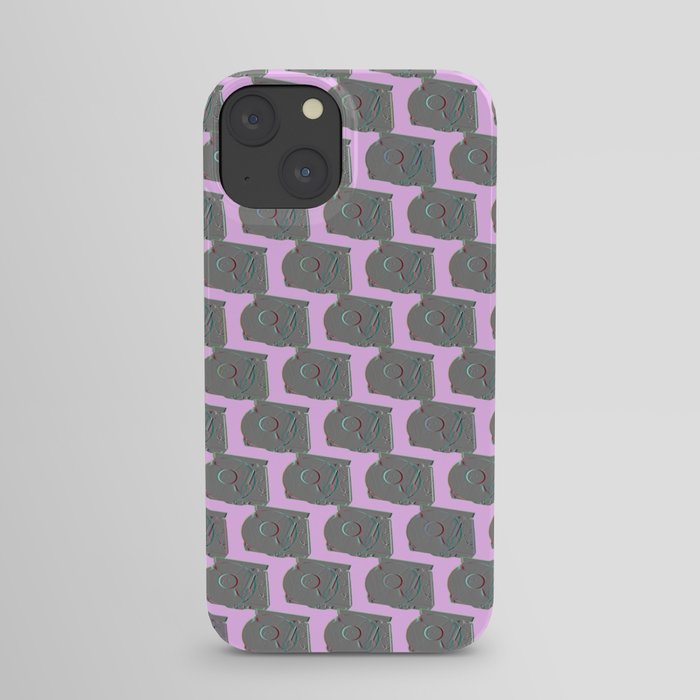 Psychedelic Record Player with Lavender backdrop iPhone Case