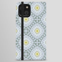 Lemon and Grey Medallions 1 iPhone Wallet Case